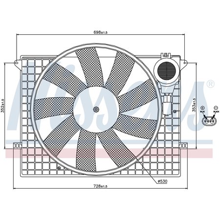 NISSEN Radiator Fan, 85401 85401
